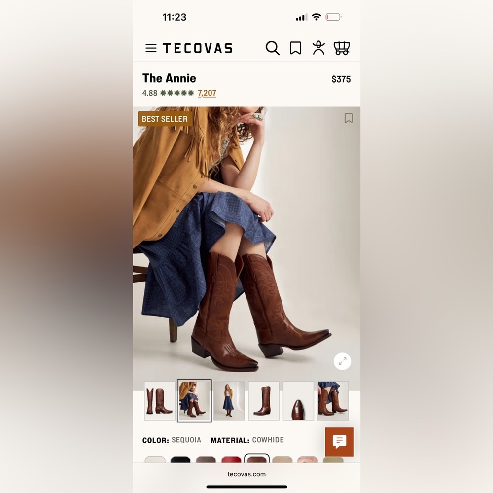 Tecovas “Annie” Leather Cowgirl Boots - Picture 13 of 13
